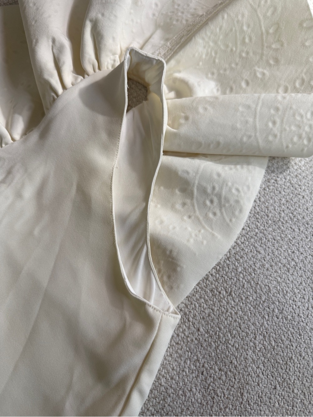 Off White Eyelet Ruffle Top - Picture 5 of 6